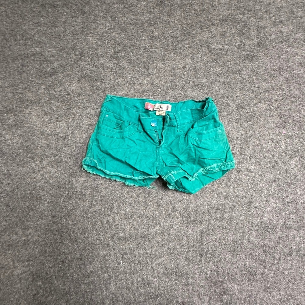 Pink Shorts Womens Size 3 Teal Green Raw Hem Denim Cut Off Casual Summer